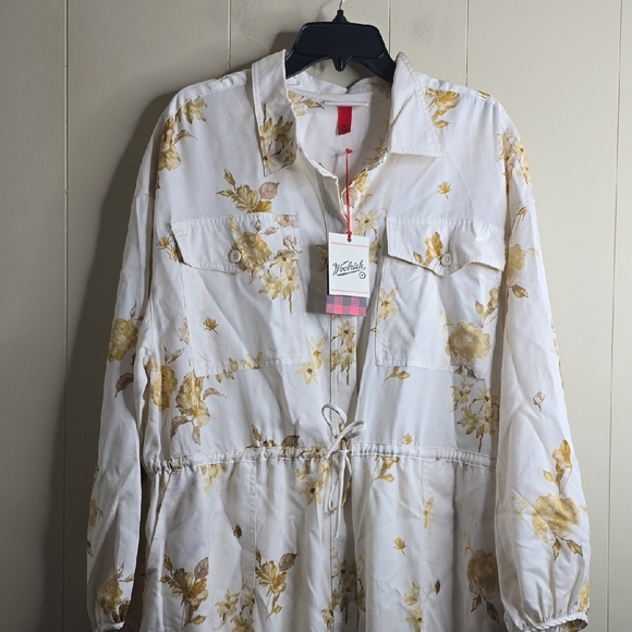 Women's Floral Long Sleeve Uility Midi Shirt Dress Woolrich x Target XL - Picture 3 of 15